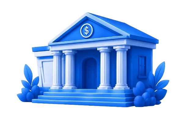 Bank building illustration