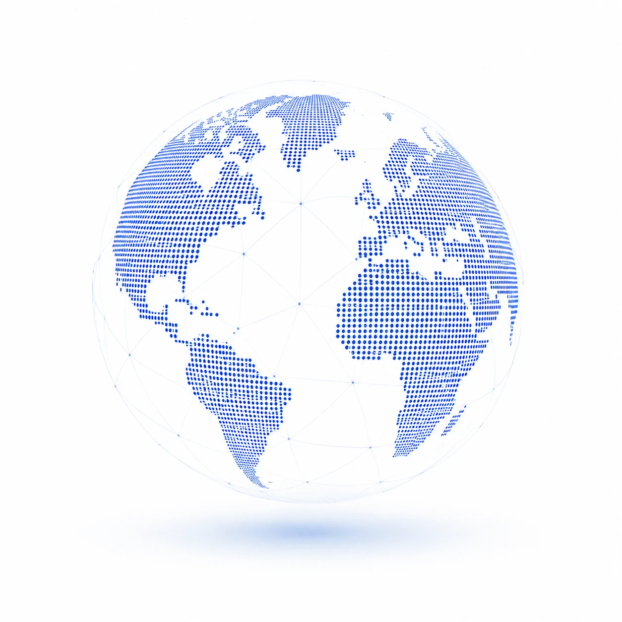 Dotted world map illustration representing our global footprint